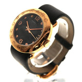 Marc Jacobs Amy Black Dial Black Leather Strap Watch for Women - MBM1225