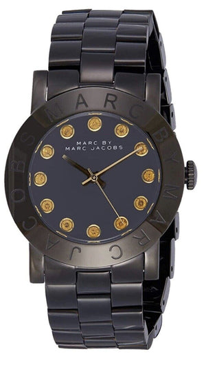 Marc Jacobs Amy Black Dial Black Steel Strap Watch for Women - MBM8595