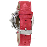 Michael Kors Parker Silver Dial Red Leather Strap Watch for Women - MK2278