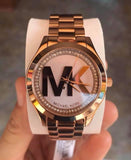 Michael Kors Slim Runway Rose Gold Dial Rose Gold Steel Strap Watch for Women - MK3549