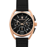 Maserati Trimarano Chronograph Black Dial Leather Strap Watch For Men - R8871632002