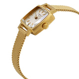 Tissot Lovely Square Silver Dial Gold Mesh Bracelet Watch For Women - T058.109.33.031.00