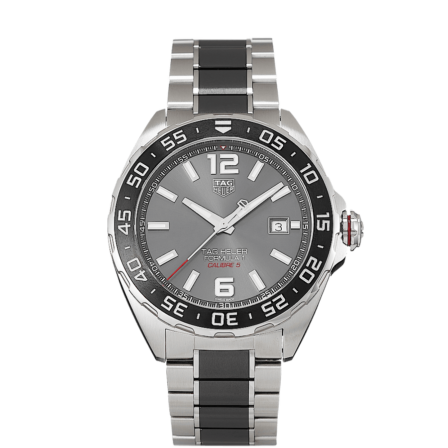 Tag Heuer Formula 1 Calibre 5 Anthracite Dial Two Tone Steel Strap Watch for Men - WAZ2011.BA0843