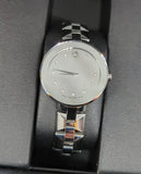 Movado Diamonds Silver Dial Silver Steel Strap Watch For Women - 606814