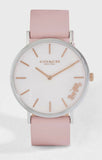 Coach Perry Mother of Pearl Pink Dial Pink Leather Strap Watch for Women - 14503244