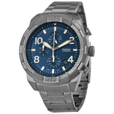 Fossil Bronson Chronograph Blue Dial Grey Steel Strap Watch for Men - FS5711