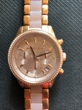 Michael Kors Tibby Chronograph Crystals Rose Gold Dial Rose Gold Steel Strap Watch For Women - MK6826