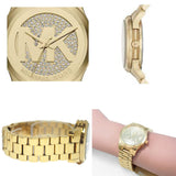 Michael Kors Runway Quartz Gold Dial Gold Steel Strap Watch For Women - MK5852