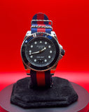 Gucci Dive Black Dial Red & Blue Nylon Strap Watch For Men - YA136210