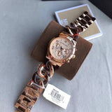 Michael Kors Runway Rose Gold Dial Two Tone Steel Strap Watch for Women - MK4269