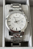 Burberry The City Silver Dial Silver Steel Strap Watch for Men - BU9037