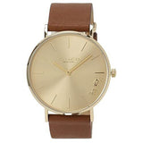 Coach Perry Analog Gold Dial Brown Leather Strap Watch for Women - 14503331-C