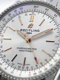 Breitling Navitimer Automatic 35 White Dial Silver Steel Strap Watch for Men - A17395F41G1A1