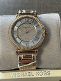 Michael Kors Kerry Mother of Pearl Dial Rose Gold Steel Strap Watch for Women - MK3333