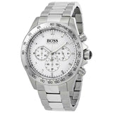 Hugo Boss Ikon Chronograph White Dial Silver Steel Strap Watch for Men - 1512962