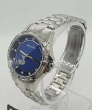 Bulova Crystal Collection Blue Mother of Pearl Dial Silver Steel Strap Watch for Women - 96L238