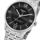 Tissot Chemin Des Tourelles Powermatic 80 Black Dial Silver Steel Strap Watch For Men - T099.407.11.058.00