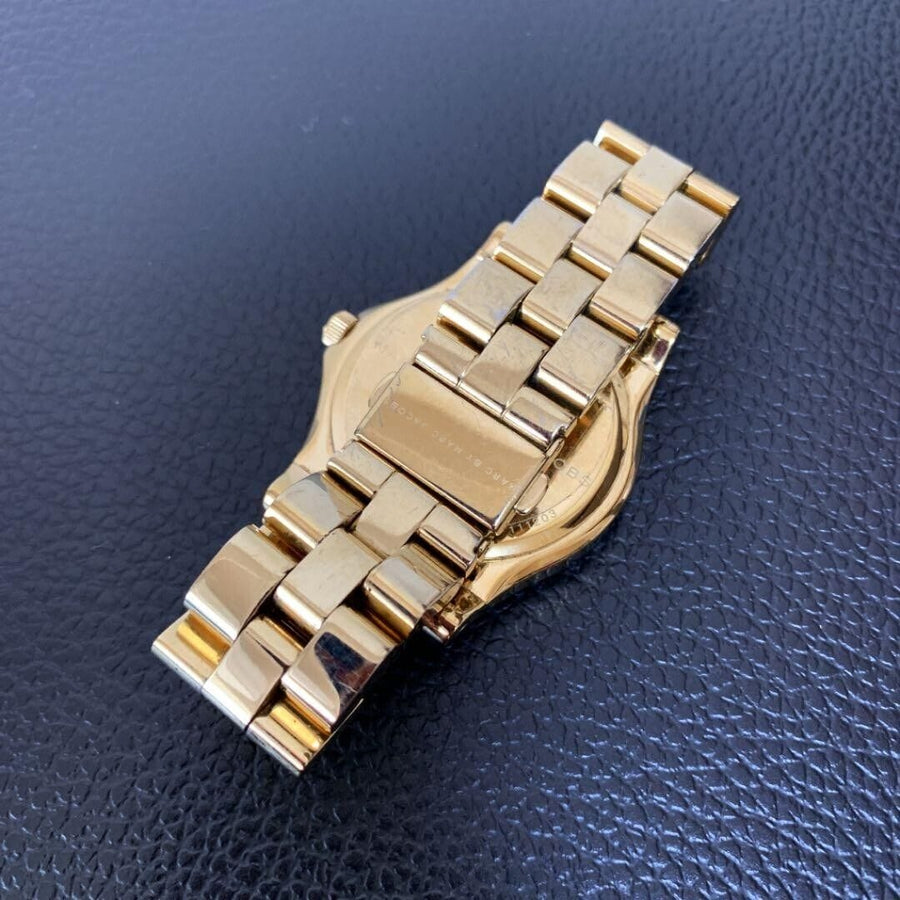Marc Jacobs Rivera White Dial Gold Steel Strap Watch for Women - MBM3137