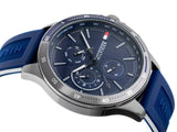 Tommy Hilfiger Bank Blue Dial Blue Rubber Strap Watch for Men - 1791721