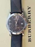 Burberry Smoked Brown Dial Brown Leather Strap Watch for Women - BU1775