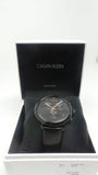 Calvin Klein High Noon Black Dial Black Leather Strap Watch for Men - K8M274CB