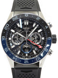 Tag Heuer Carrera Automatic Chronograph Steel & Ceramic Black Dial Black Rubber Strap Watch for Men - CBG2A1Z.FT6157