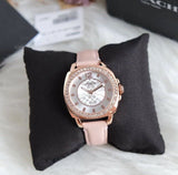 Coach Boyfriend Mother of Pearl White Dial Pink Leather Strap Watch for Women - 14503151