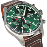 IWC Pilot's Watch Chronograph Edition Racing Green 43mm Green Dial Brown Leather Strap Watch for Men - IW377726