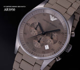 Emporio Armani Sportivo Chronograph Brown Dial Brown Steel Strap Watch For Men - AR5950