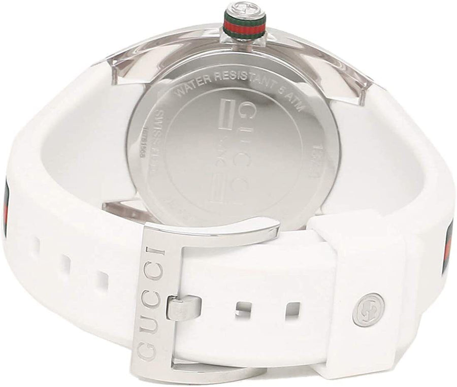 Gucci Sync Quartz White Dial White Rubber Strap Unisex Watch - YA137302