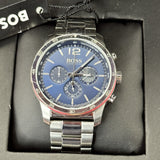 Hugo Boss Professional Chronograph Blue Dial Silver Steel Strap Watch for Men - 1513527