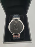 Emporio Armani Classic Quartz Black Dial Silver Steel Strap Watch For Men - AR11161