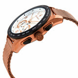 Maserati Traguardo 45mm Chronograph Rose Gold Mesh Strap White Dial Watch For Men - R8873612011