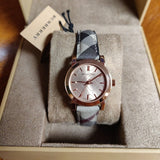 Burberry The City Pink Dial Brown Leather Strap Watch for Women - BU9236