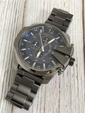 Diesel Mega Chief Chronograph Blue Dial Black Steel Strap Watch For Men - DZ4329