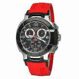 Tissot T Race Chronograph Black Dial Red Rubber Strap Watch for Men - T048.417.27.057.01