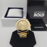 Movado Bold Yellow Gold Dial Yellow Gold Steel Strap Watch For Women - 3600085