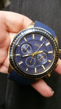 Guess Fuel Chronograph Blue Dial Blue Rubber Strap Watch for Men - W0802G2