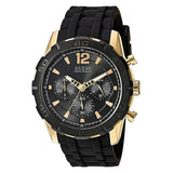 Guess Caliber Chronograph Black Dial Black Rubber Strap Watch for Men - W0864G3