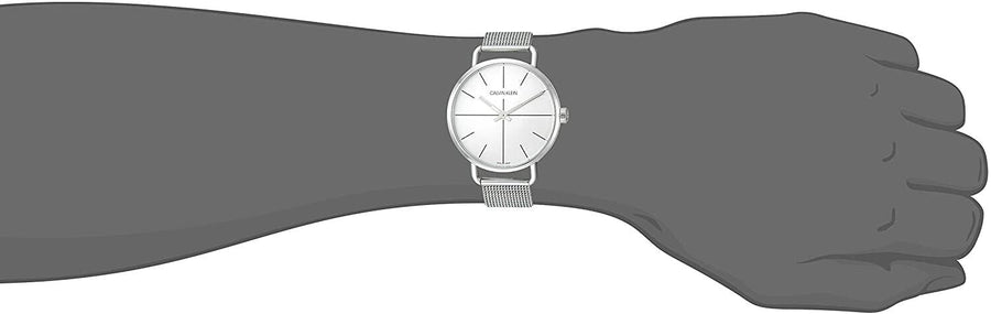 Calvin Klein Even Quartz White Dial Silver Steel Strap Watch for Women - K7B21126