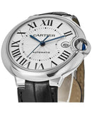 Cartier Ballon Bleu De Cartier Silver Dial Black Leather Strap Watch for Women - WSBB0030