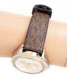 Michael Kors Jessa Multifunction Silver Dial Brown Leather Strap Watch For Women - MK7205