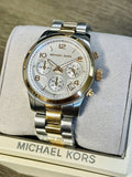 Michael Kors Runway Silver Dial Two Tone Steel Strap Watch for Women - MK5315