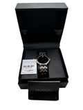 Movado Classic Quartz Black Dial Silver Steel Strap Watch for Men - 0606337