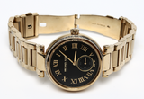 Michael Kors Skylar Black Dial Gold Steel Strap Watch for Women - MK5989