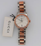 Gucci G Timeless Silver Dial Two Tone Steel Strap Watch For Women - YA126528