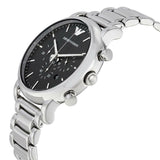 Emporio Armani Luigi Black Dial Silver Steel Strap Watch For Men - AR1894