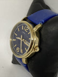 Marc Jacobs Fergus Blue Dial Blue Leather Strap Watch for Women - MBM8650