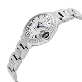 Cartier Ballon Bleu De Cartier Diamonds Silver Dial Silver Steel Strap Watch for Women - W4BB0023