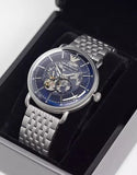 Emporio Armani Aviator Multifunction Blue Dial Silver Mesh Bracelet Watch For Men - AR60024